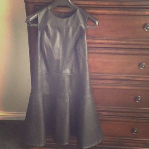 Black faux leather dress